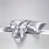 Venta Directa de Fábrica Transfronteriza Amazon Funda de Almohada de Satén Imitación Seda con Cierre de Cremallera, Agradable para la Piel y Fresca Funda de Almohada Individual