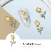 Nova Joia para Nail Art Cravejada com Diamantes de Liga Metálica Formato Tulipa Rosa Desejo Puro Estilo Ins Acessórios Brilhantes Super Chamativos
