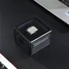 Caja de almacenamiento para reloj de aleación de aluminio cian puro de un solo stock con cubierta transparente