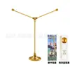 Mastro de Bandeira de Mesa em Forma de Y Dourado e Prateado Mastro de Bandeira de Mesa de Metal Mesa de Escritório Sala de Conferências Forma de Y Base Redonda Ornamento de Mesa