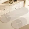 Alfombrilla Ovalada para Suelo de Cocina Viento Silencioso Absorbente Secado Rápido Fácil de Limpiar Alfombrilla de Suelo Línea Doméstica Resistente al Desgaste Esterilla de Diatomeas para Pies
