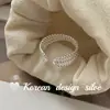 Design Estilo Ins Coreano Joia de Prata Prata Esterlina S925 Anel Aberto Torcido de Três Camadas Simples Elegante de Alta Qualidade Para Mulheres