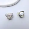 Hebilla Magnética de Mariposa Chapada en Oro con Circonita Hebilla de Acabado para Pulsera Collar Hecho a Mano DIY Accesorios de Eslabón de Joyería