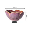 Elegante y sencillo plato de cerámica con forma de loto para casas de té, con nueces, frutas secas y bocadillos; adecuado para uso comercial en salones de té y salas de estar