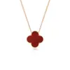Collar de Plata Pura S999 con Ágata de Trébol de Cuatro Hojas de la Suerte para Mujer, Colgante de Concha de Flor de Alta Gama Doble Cara Usable, Regalo para Novia