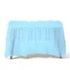Mantel de Mesa Desechable con Falda Plisada | Cubierta de Mesa Impermeable de Plástico PE con Borde Fruncido | Mantel de Mesa de Color Sólido para Banquetes, Cumpleaños, Bodas y Decoración de Fiestas