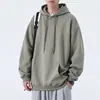Sudadera con capucha casual, gruesa y de peso pesado, para primavera y otoño, anti-pilling, lavable, resistente a las arrugas, unisex, jersey estilo coreano