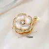 Fecho para Colar de Pérolas Cor Dourada 18K Flor de Concha Branca com Gotejamento de Óleo Fecho para Pulseira Colar Acessórios de Joias DIY