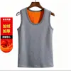 Colete térmico masculino com forro de fleece, espessado para proteção contra o frio, camada interna geradora de calor, colete de fleece dourado de inverno, camiseta base de gola redonda