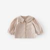 Mono de Dibujos Animados para Bebé 2025 Otoño Estilo Coreano para Niños Peto Bordado Camisa a Cuadros para Niñas Nuevo Modelo Estilo Coreano