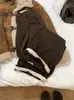 ¡ESTUDIO Primero! Pantalones Anchos de Mezcla de Lana Engrosada Color Café Japonés para Mujer Invierno 2026 Estilo Coreano Pantalones Casuales Cálidos