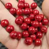 Contas Redondas de Vidro Vermelho 10mm Grande Vermelho Ágata Vermelha Imitação Acessórios para Pulseira Colar Contas Artesanais