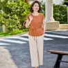 Conjunto de Ropa Nuevo, Elegante y Juvenil para Mujer de Mamá, Dos Piezas de Verano: Camisa y Blusa para Mujeres de Mediana Edad y Mayores