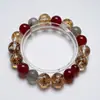 [Ouça a Neve nas Noites de Verão] Pulseira Artesanal de Cristal Natural com Folha de Ouro Peixe Koi para Mulheres, Novo Estilo Versátil, Pulseira Clareadora Atacado