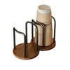 Dispensador de Copos Descartáveis Estilo Madeira de Nogueira Organizador de Armazenamento de Copos de Água Porta-Copos de Papel para Desktop Café Chá