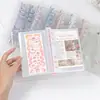 Cuaderno Premium A6 Transparente de Hojas Sueltas Cubierta Transparente de PVC con Doble Cierre Álbum de Almacenamiento de Tarjetas Pequeñas de Colores para Abanico de 6 Agujeros