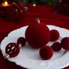 Nuevo producto transfronterizo: Decoraciones de Navidad - Set de 30 bolas de Navidad flocadas de lujo ligero de 3 cm, adornos para árbol de Navidad