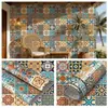 Papel Tapiz de Pared de Fondo para el Hogar Bohemio con Patrón Retro Pegatina de Pared Autoadhesiva Pegatina Impermeable a Prueba de Humedad Papel Tapiz de Decoración para Renovación