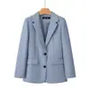 Chaqueta de traje con estampado de rosas rosas para mujer, primavera, otoño, versátil, para ir al trabajo, casual, top, chaqueta de traje adelgazante