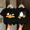 Camiseta de manga corta de algodón puro 2026 nuevo estilo de verano para niños mayores, niños y niñas, versátil, elegante y a la moda, top de manga corta