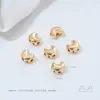 Banho de Cobre Ouro 14K Incrustado Zircônia Coração de Pêssego Estrela Lua Furo Passante Contas Espaçadoras de Cristal Material para Acessórios de Joias DIY Feitos à Mão