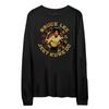 Camiseta de manga larga con cuello redondo de boxeo para hombre, estilo retro clásico de Bruce Lee Kung Fu, estilo comercio exterior, suelta, de la costa oeste