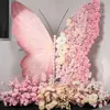 Decoración de ventana de exhibición de flores artificiales de mariposa gigante, soporte de mariposa floral, flor decorativa para accesorios de fotos y exhibición