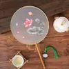 Ventoinha Redonda de Bordado Dupla Face de Suzhou com Borda Envolvida em Seda, Ventoinha Especial para Dança Hanfu Estilo Antigo Cheongsam, Ventoinha Artesanal Clássica
