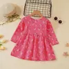 Comercio exterior Primavera y Otoño nuevo vestido para niñas vestido infantil de manga larga estampado vestido de princesa coreana vestido estilo occidental para niña pequeña