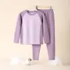 Roupas de Outono para Meninas Estudantes Calças de Outono De Rong Conjunto de Roupa Íntima Quente para Meninos Pijamas para Adolescentes Camisa de Base de Algodão e Lã para Crianças