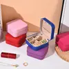Caixa de Joias Portátil Pequena Caixa com Zíper Bolsa de Armazenamento para Joias Colares Brincos Brincos Studs Anel Caixa de Armazenamento de Joias