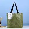 Bolsa de Papel Dupont Retro con Diseño de Logo Imprimible, Bolsa Tote de Papel Kraft Lavable para Compras, Bolsa de Hombro Único de Papel Dupont