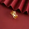 Anel de Ouro de Areia Vietnamita Transfronteiriço Luz Anel Aberto Simples de Luxo Amor Design de Nicho Feminino Fabricante de Suprimentos de Joias