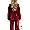2026 Europeo y Americano Transfronterizo Otoño e Invierno Nuevo Estilo Terciopelo Holgado Casual Pantalones de Pierna Ancha Traje de Moda Conjunto de Dos Piezas Ropa para Mujer