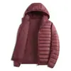 Chaqueta de Algodón con Capucha Gruesa de Invierno Nueva para Hombre, para Jóvenes y Adultos de Mediana Edad, Relleno de Plumón y Algodón, Tallas Grandes, Color Sólido, Ropa Exterior Casual