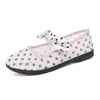 Mules cerrados de suela gruesa con lazo y lunares para mujer, nuevo estilo primavera/verano 2026, mules planos de alta gama en blanco y negro