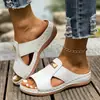 Sandalias Transfronterizas Europeas y Americanas para Mujer Primavera Verano Moda de Comercio Exterior Cuña Transfronterizas Europeas y Americanas Sandalias de Mujer de Comercio Exterior Punta Descubierta Venta al por Mayor Tallas Grandes
