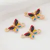 Acessórios de Joias de Borboleta Mais Vendidos na Amazon Liga de Zinco Pingente Duplo com Gotejamento de Óleo Acessórios para Joias DIY Vendas Diretas da Fábrica