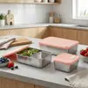¡Guau! Caja de Almacenamiento para Refrigerador de Acero Inoxidable 304, Juego Apilable de 3 Piezas, Caja Compartimentada para Preparación de Comidas, Lonchera Apta para Microondas, Transfronterizo