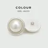 Botones Metálicos de Borde Trenzado de Plata Real con Perlas Sintéticas Botones Decorativos Versátiles para Abrigo Chaqueta Traje Combinación Doble Botones de Piel