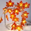 Luzes de Fio de Folha de Bordo LED de Simulação Transfronteiriças Luzes Decorativas Dia de Ação de Graças Pilha Casamento Luzes Externas Luzes de Fio de Natal