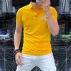 Nova Moda 2023 Camiseta Masculina de Manga Curta Camisa Polo Gola Lapela Manga Meia Manga Seda Gelada Algodão Pérola Roupa Masculina de Negócios