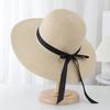 Fabricante fornece chapéus de praia femininos de estilo coreano, chapéus de sol para viagens à beira-mar, chapéus de sol de aba larga com estampa de borboleta.