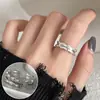 Anillo de Frijol Irregular Pequeño y Exquisito para Mujer, Simple, Moderno y Versátil, Anillo Abierto Apilable, Tendencia de Anillo de Dedo Índice de Nicho
