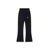 Calça pantalona de algodão com lavagem à areia cor azul-acinzentado feminina 2026 nova outono e inverno cintura alta justa para pessoas altas casual boca de sino perna larga