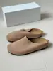 Zapatos Birkenstock para mujer de cuero súper suave, nuevos 2026 casuales de punta cerrada sin cordones antideslizantes de cuero genuino sandalias tipo mula