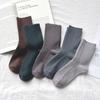 Meias Zhuji 100% Algodão Meia de Cano Médio Masculina Meias de Algodão Absorventes de Suor Antiodor Masculinas Meias Longas de Algodão Masculinas Venda por Atacado