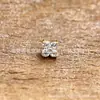 Pendientes de Titanio F136 Color Oro 3 mm Pétalo de Trébol de Cuatro Hojas G23 Titanio Rosca Interna Circonita Labio Stud Piercing en Lengua Joyería