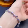 Joyería Tanzanita Natural Ovalada 4*5mm Pulsera para Mujer Plata S925 Incrustada con Múltiples Granos Venta Directa de Fábrica Suministro para Tik Tok