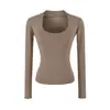 Estilo girl poderosa, camiseta de manga comprida com decote amplo, coleção de outono feminina, fina e levemente transparente, elástica, justa ao corpo, sexy e adequada como segunda pele ou top